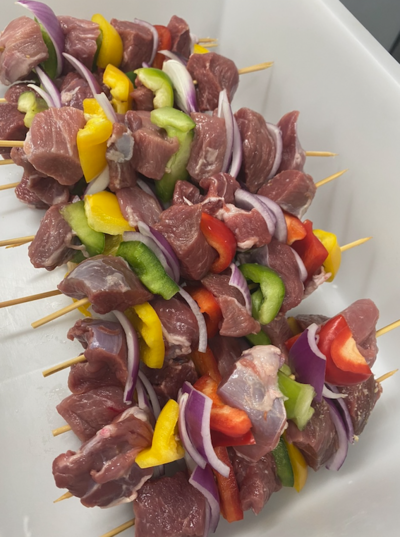 Lamb Kebabs - X4 + Veg In Honey Soy
